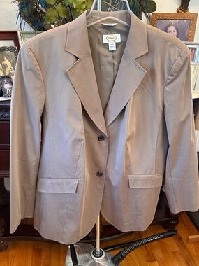 Talbots Taupe Single-Breasted Women's Blazer